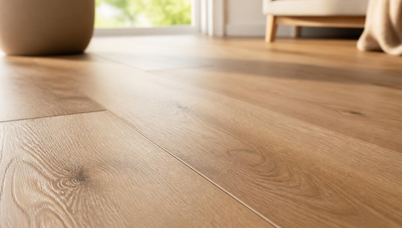 Close-up of luxury vinyl plank flooring